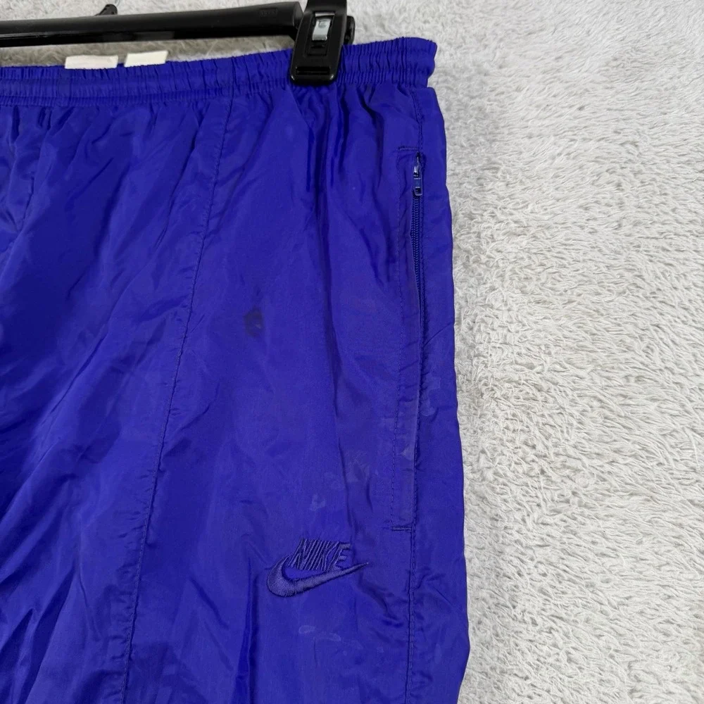 Vintage Nike Windbreaker Pants Mens Medium Purple Drawstring Gym 90s Joggers